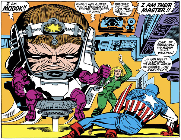 MODOK's grand first full appearance, courtesy of Jack Kirby